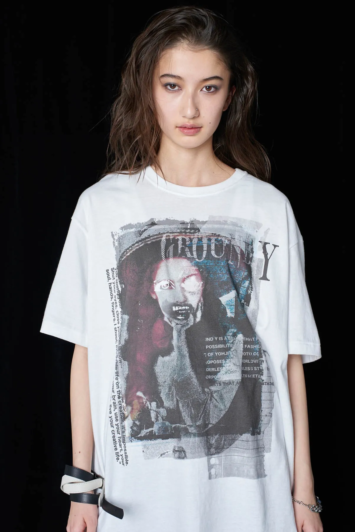 WOMEN IN A HAT PUNK Graphic T-SHIRT sold by Yohji Yamamoto product image thumbnail 5