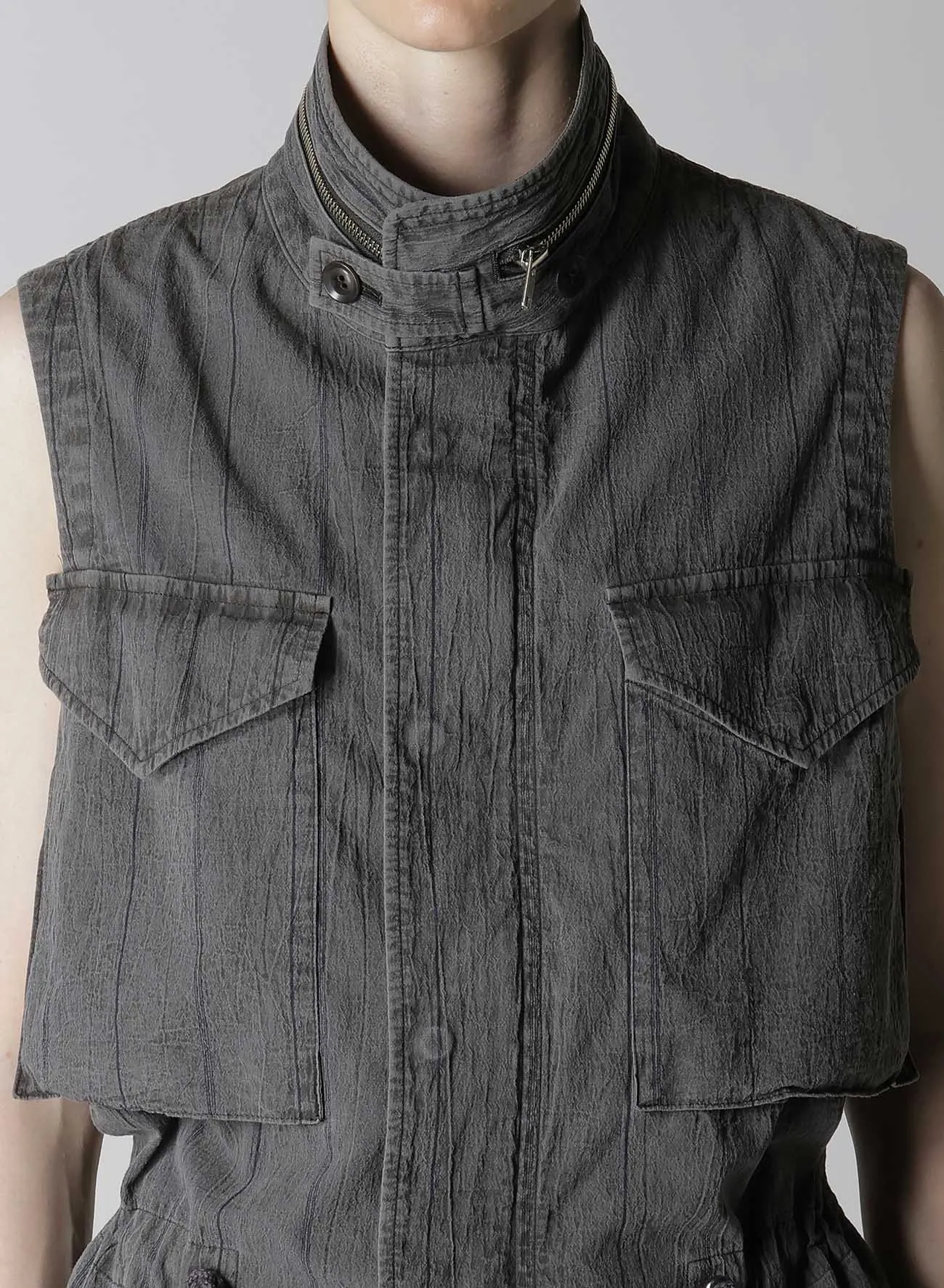 WASHER STRIPE 4 POCKET VEST sold by Yohji Yamamoto product image thumbnail 5