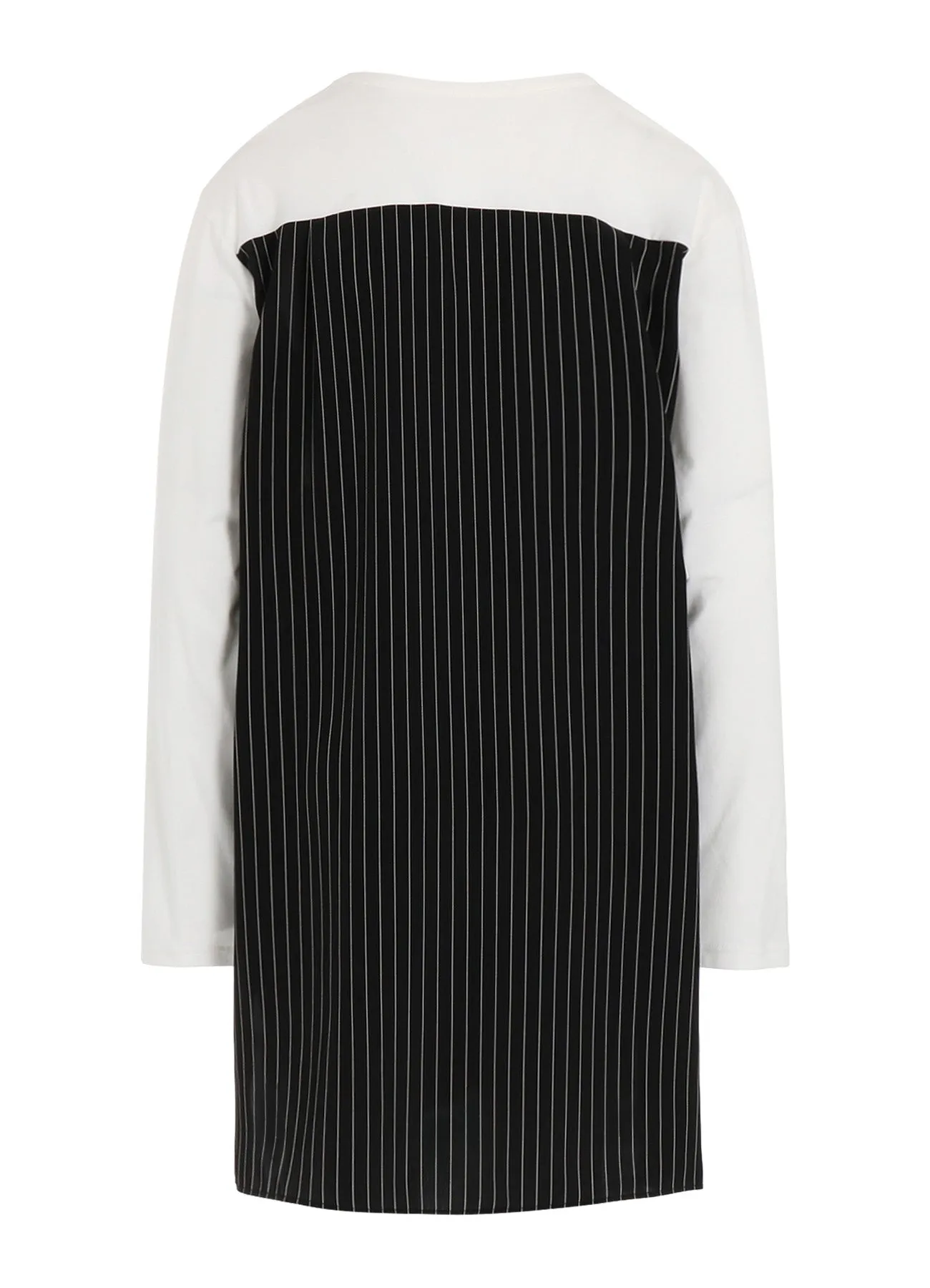 POLYESTER DE CHINE STRIPE CONBI LONG SLEEVE T sold by Yohji Yamamoto product image thumbnail 4