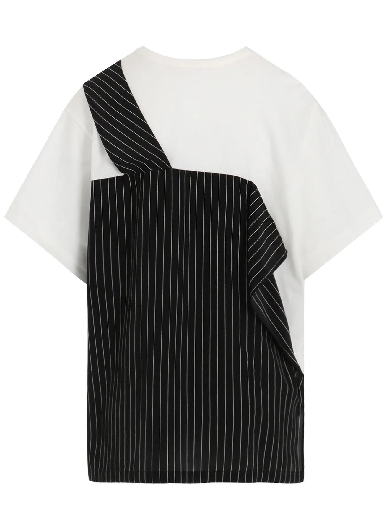 POLYESTER DE CHINE STRIPE CONBI HALF SLEEVE T sold by Yohji Yamamoto product image thumbnail 4