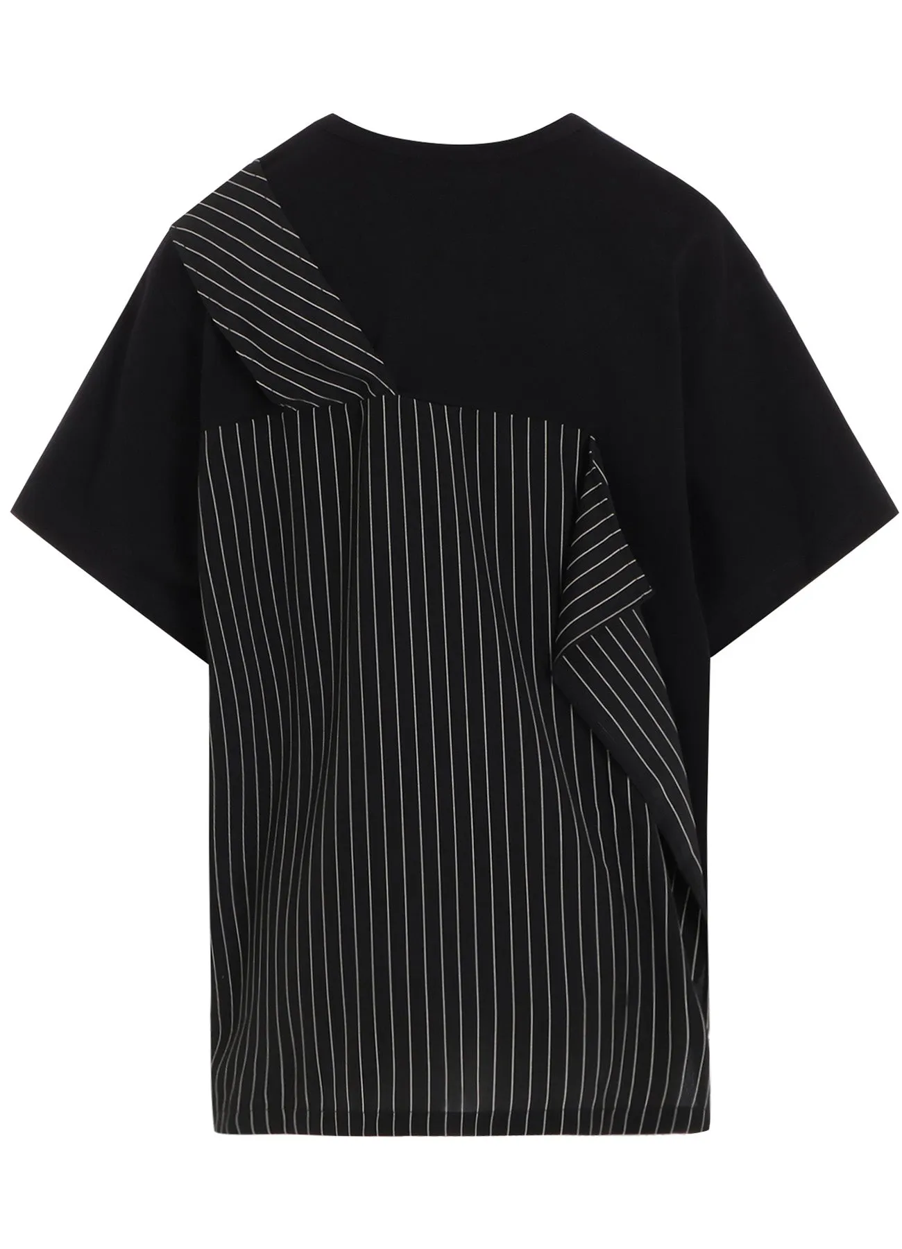 POLYESTER DE CHINE STRIPE CONBI HALF SLEEVE T sold by Yohji Yamamoto product image thumbnail 3