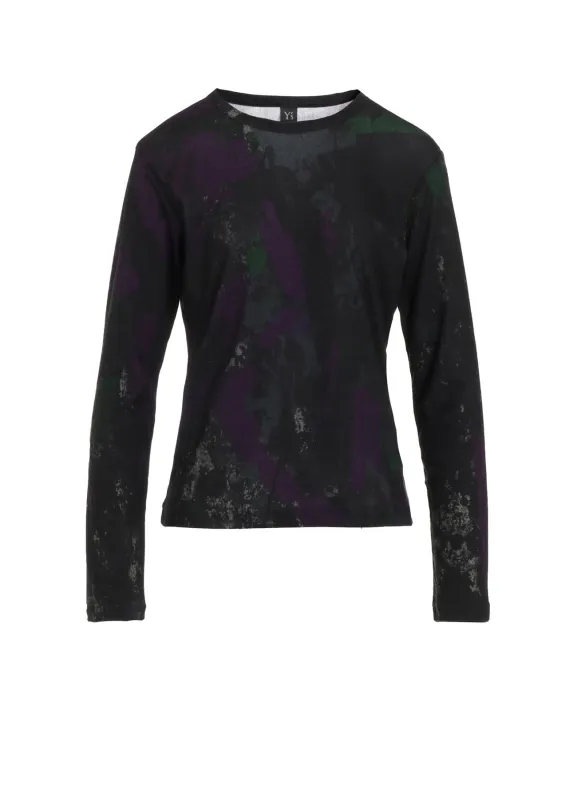 FADED PRINT LONG SLEEVE T sold by Yohji Yamamoto