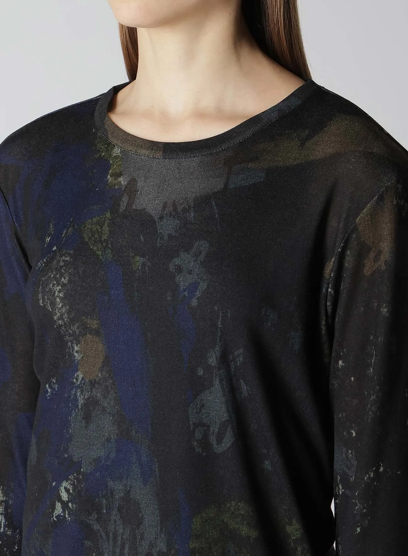FADED PRINT LONG SLEEVE T sold by Yohji Yamamoto product image thumbnail 5
