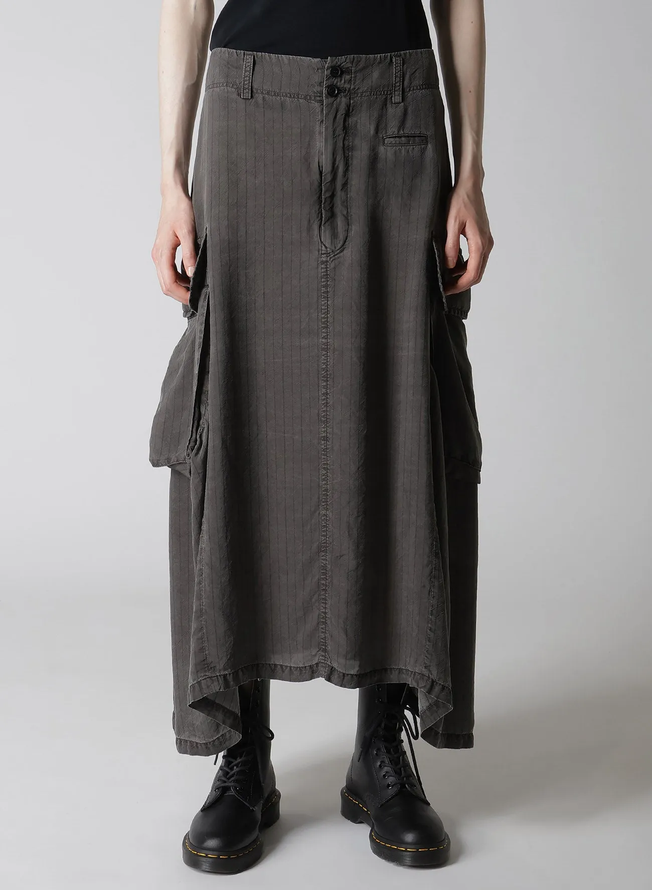 CUPRO STRIPE CARGO SKIRT sold by Yohji Yamamoto product image thumbnail 4