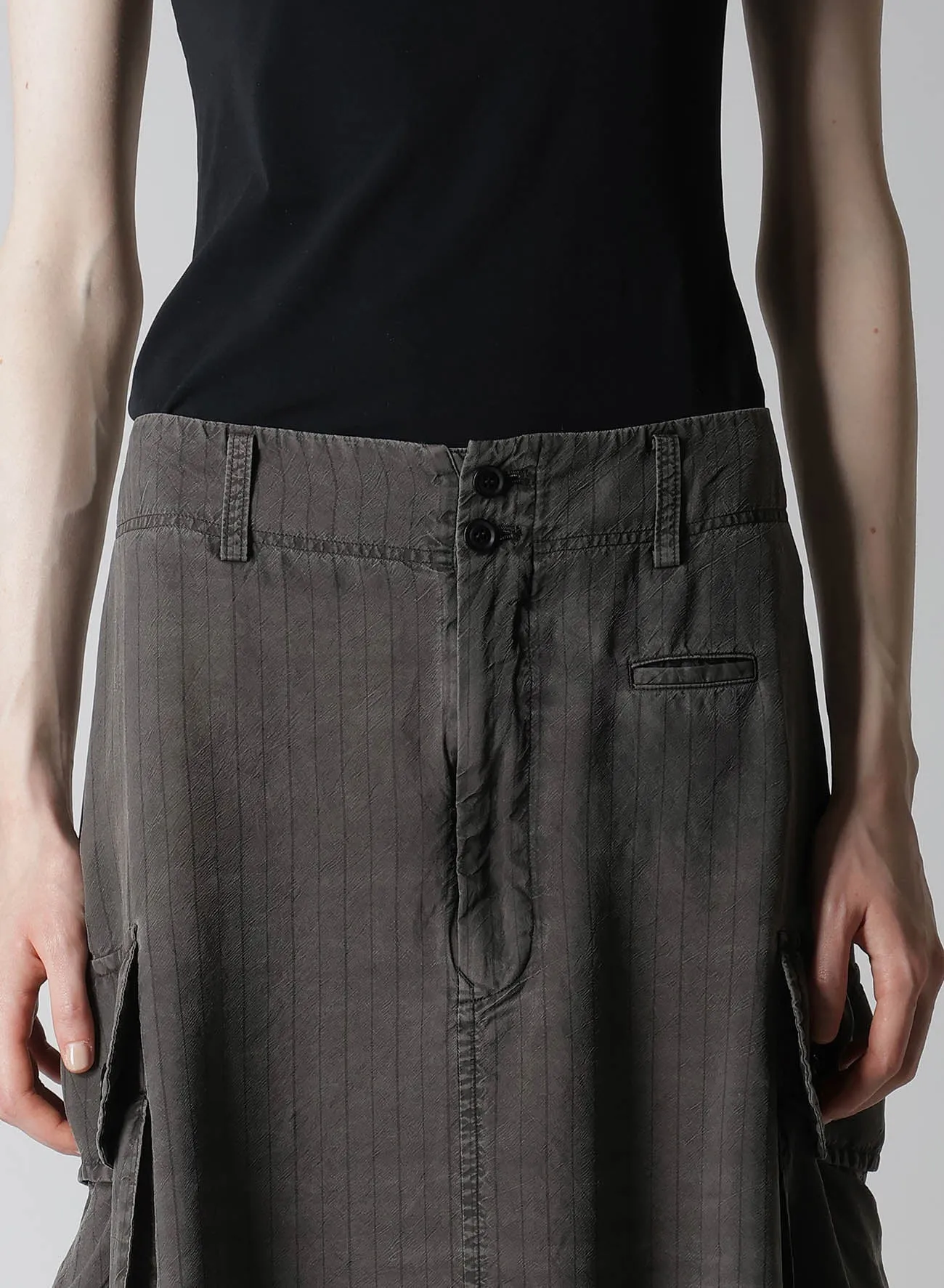 CUPRO STRIPE CARGO SKIRT sold by Yohji Yamamoto product image thumbnail 5