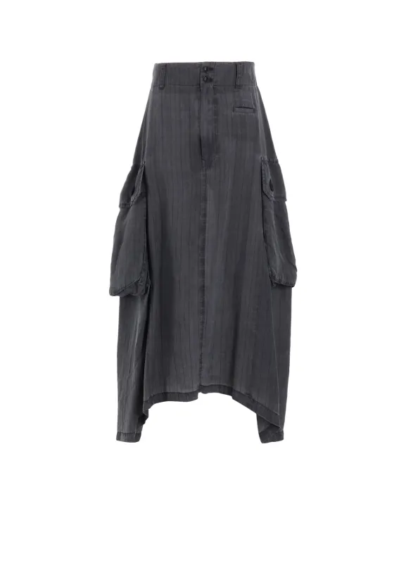 CUPRO STRIPE CARGO SKIRT sold by Yohji Yamamoto