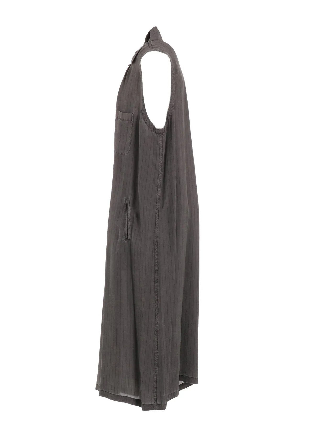 CUPRO STRIPE SLEEVELESS SHIRT DRESS sold by Yohji Yamamoto product image thumbnail 3