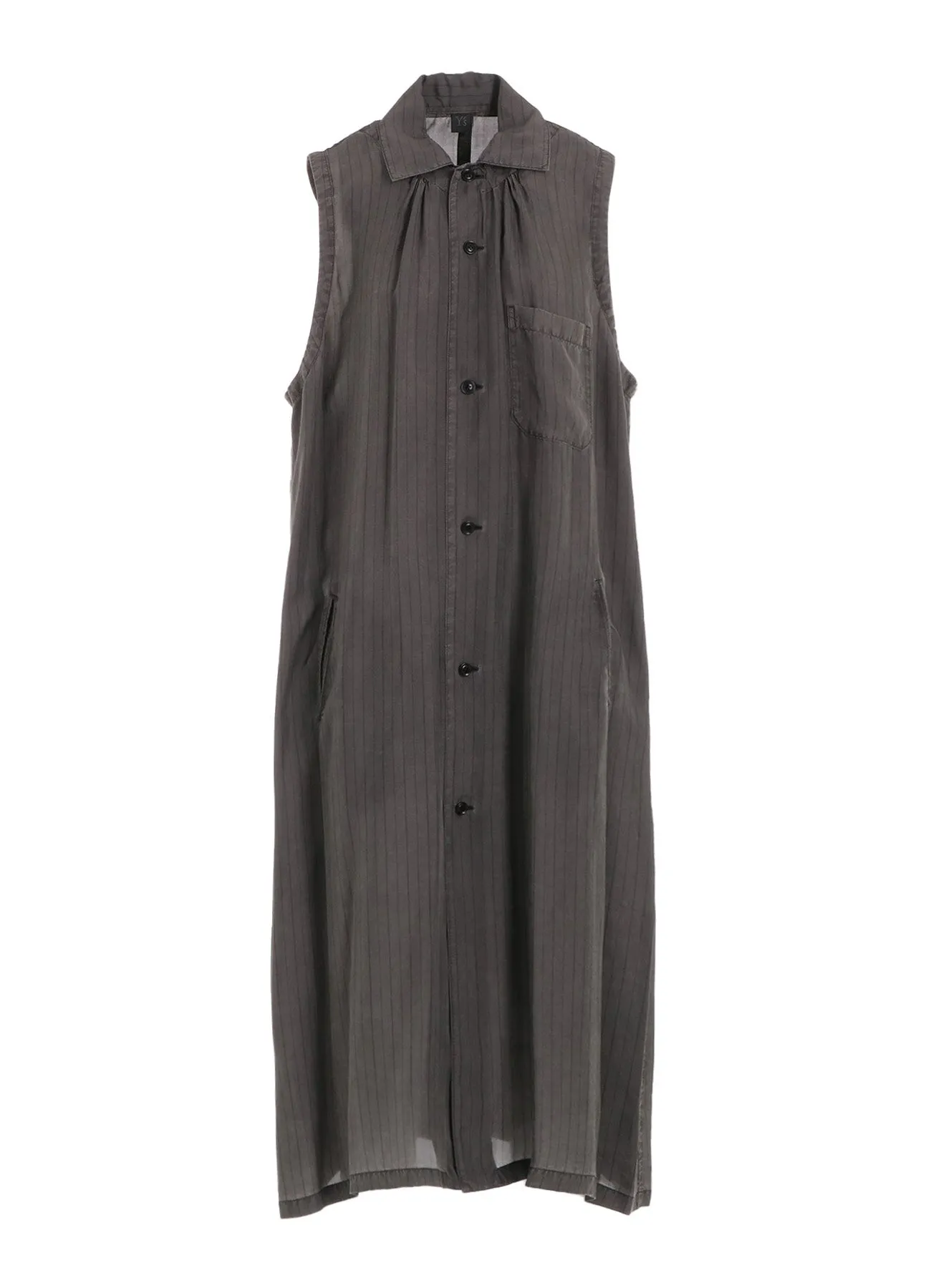 CUPRO STRIPE SLEEVELESS SHIRT DRESS sold by Yohji Yamamoto product image thumbnail 2