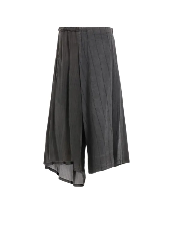 WASHER STRIPE ASYMMETRIC WAIST STRING PANTS sold by Yohji Yamamoto