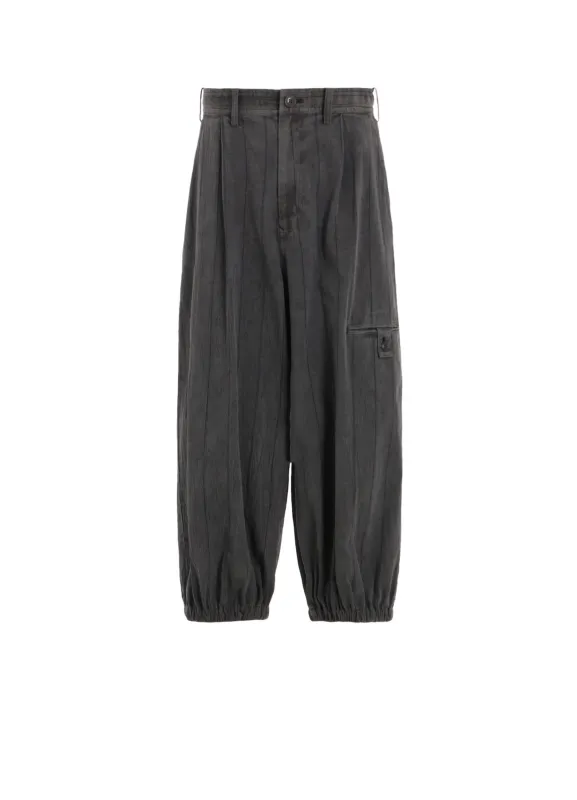 WASHER STRIPE ELASTIC HEM PANTS sold by Yohji Yamamoto