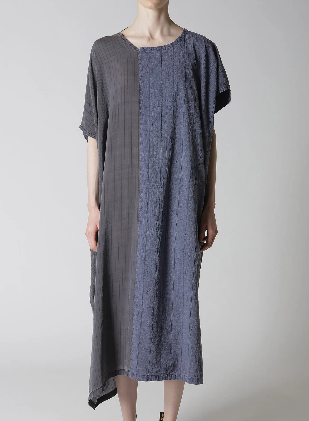 WASHER STRIPE ASYMMETRIC FRENCH DRESS sold by Yohji Yamamoto product image thumbnail 4