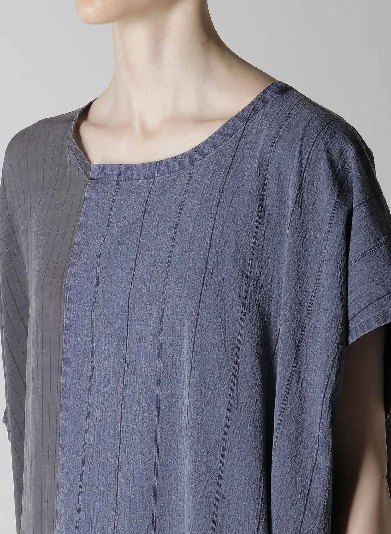 WASHER STRIPE ASYMMETRIC FRENCH DRESS sold by Yohji Yamamoto product image thumbnail 5