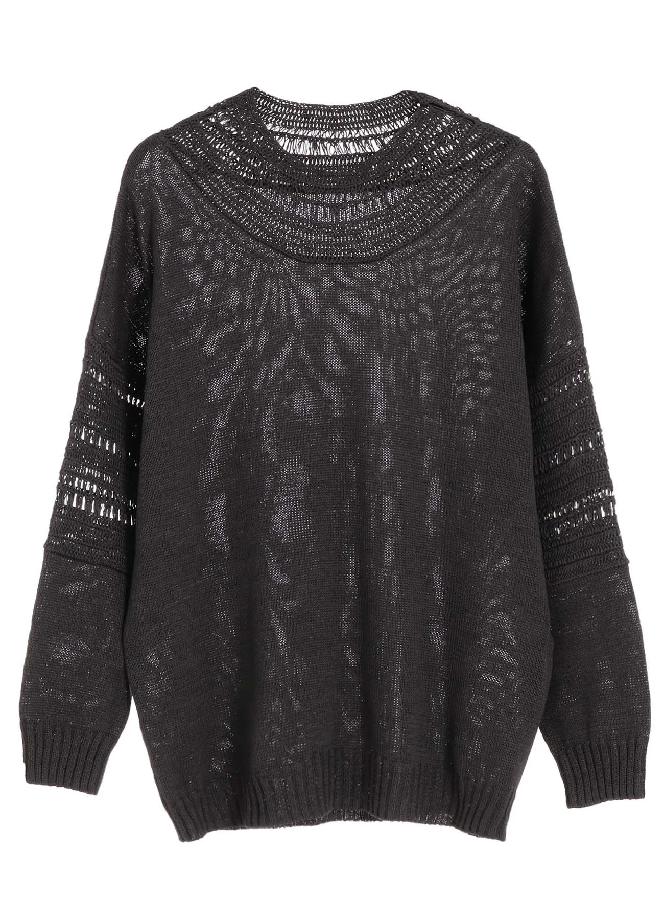 JERSEY+BROAD STITCH CROCHET LONG SLEEVE PULLOVER sold by Yohji Yamamoto product image thumbnail 2