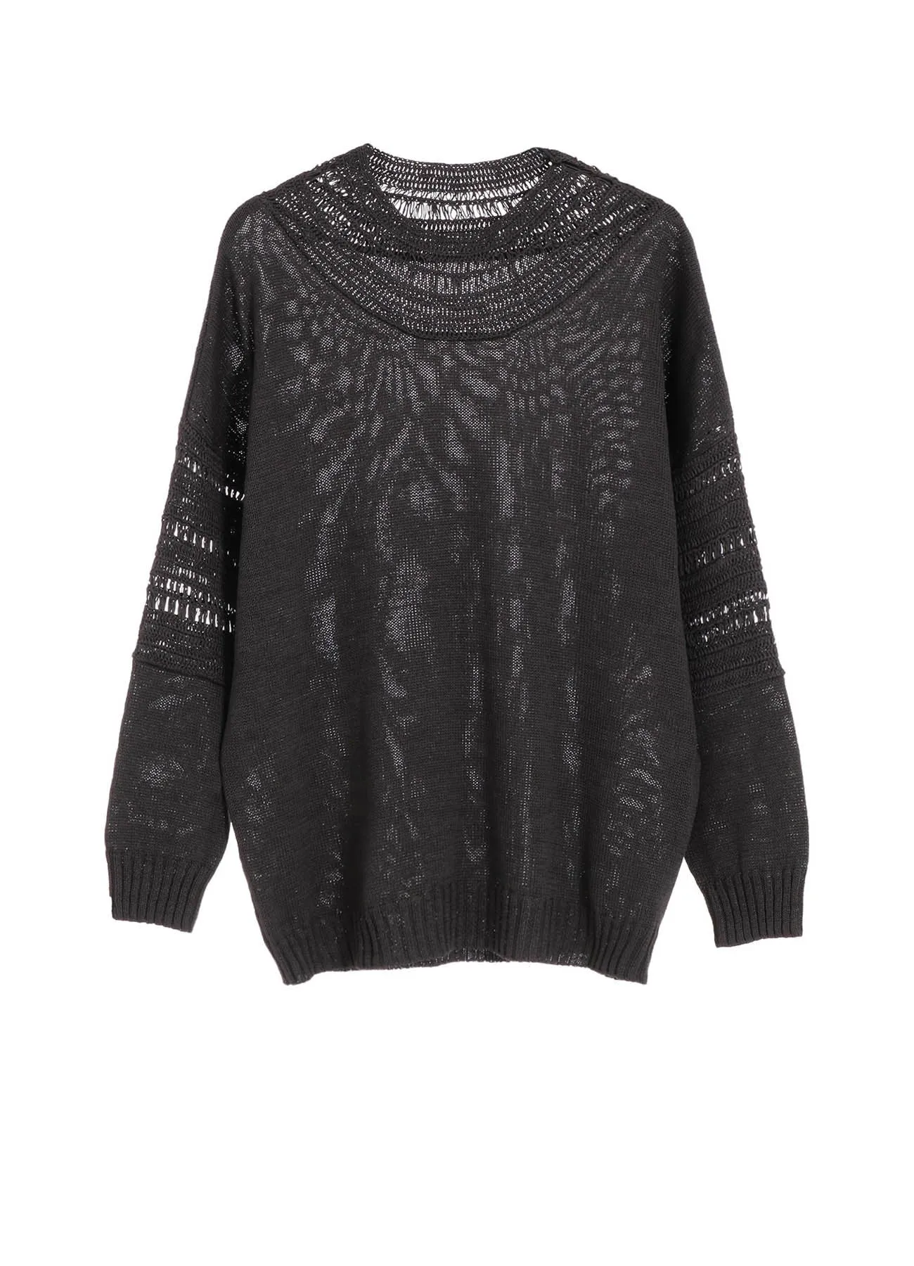 JERSEY+BROAD STITCH CROCHET LONG SLEEVE PULLOVER sold by Yohji Yamamoto