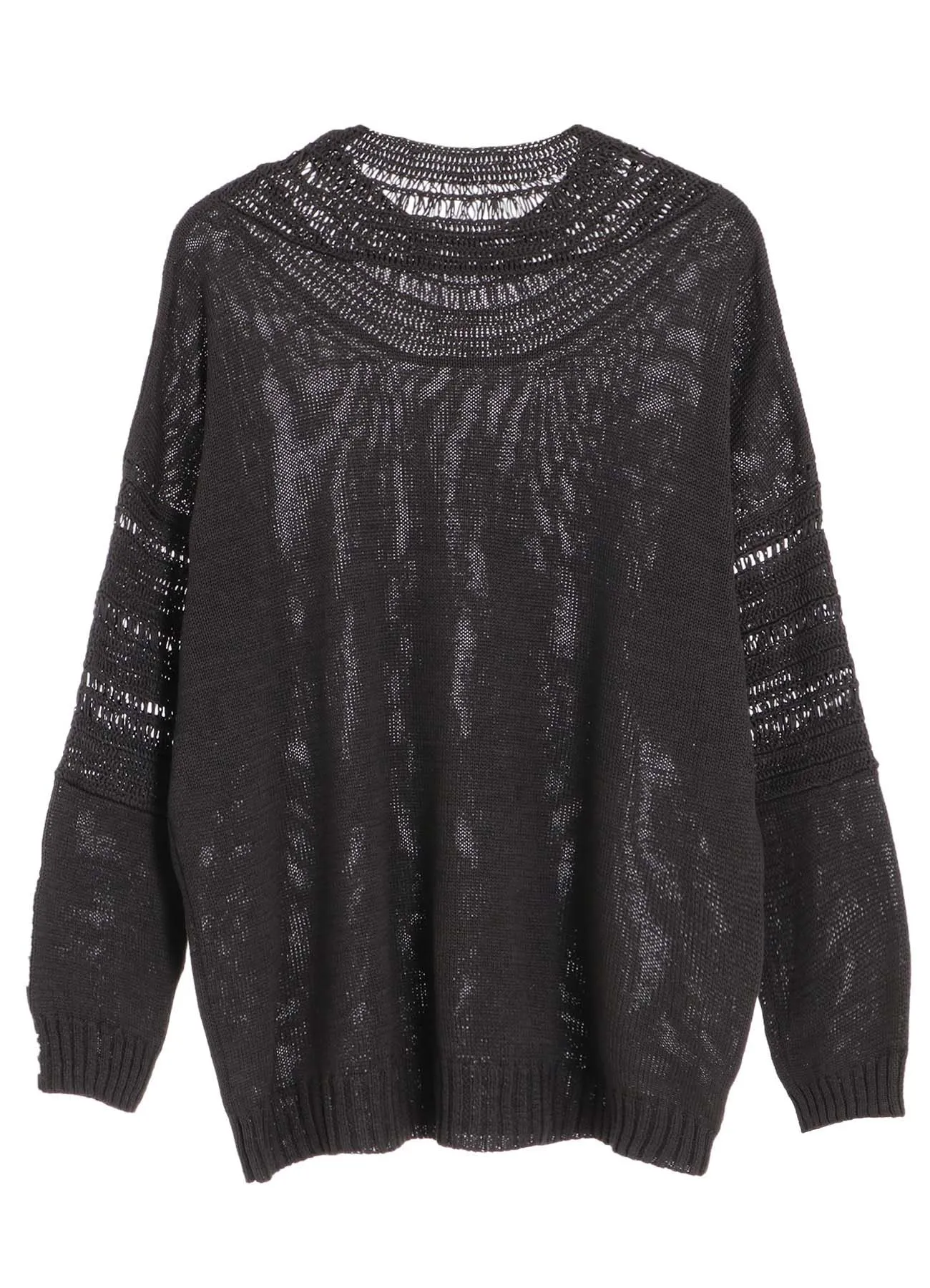 JERSEY+BROAD STITCH CROCHET LONG SLEEVE PULLOVER sold by Yohji Yamamoto product image thumbnail 3