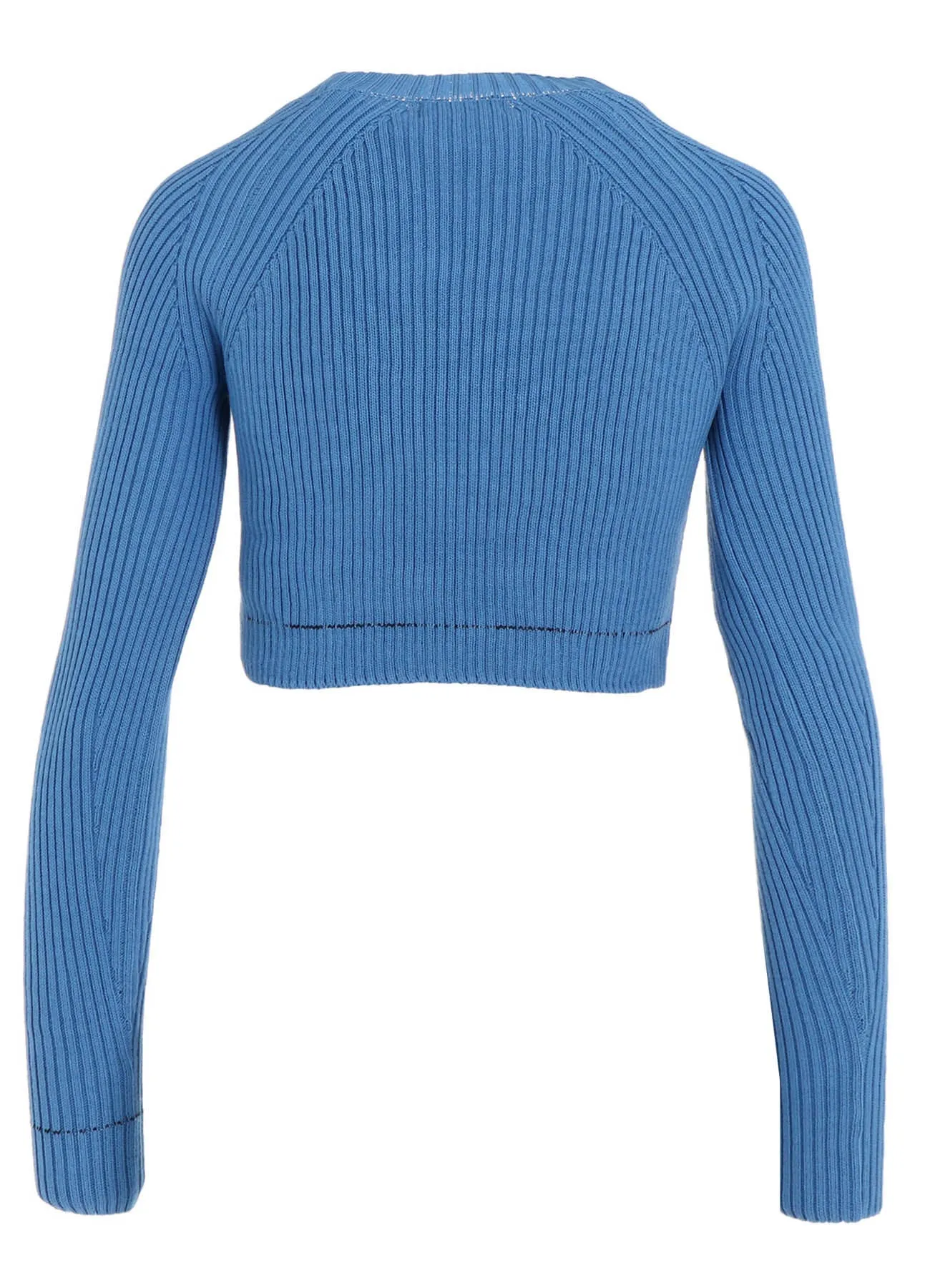 RIB STITCH TWISTED LONG SLEEVE RIB CROPPED PULLOVER sold by Yohji Yamamoto product image thumbnail 4