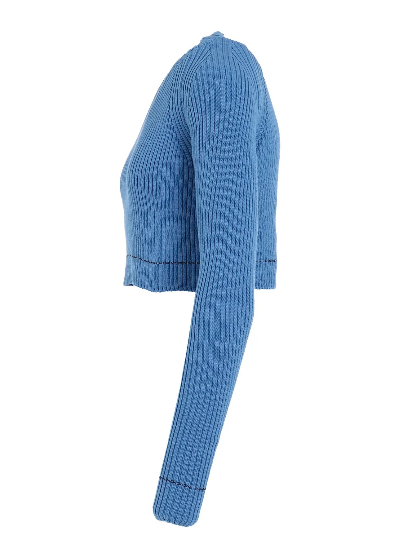 RIB STITCH TWISTED LONG SLEEVE RIB CROPPED PULLOVER sold by Yohji Yamamoto product image thumbnail 3