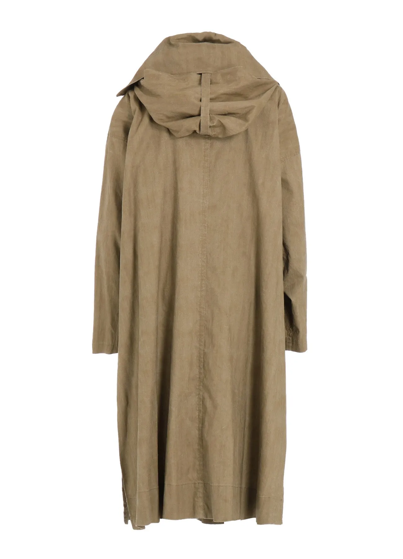 RAMIE/NYLON PIGMENT COATING BIG ANORAK COAT sold by Yohji Yamamoto product image thumbnail 4