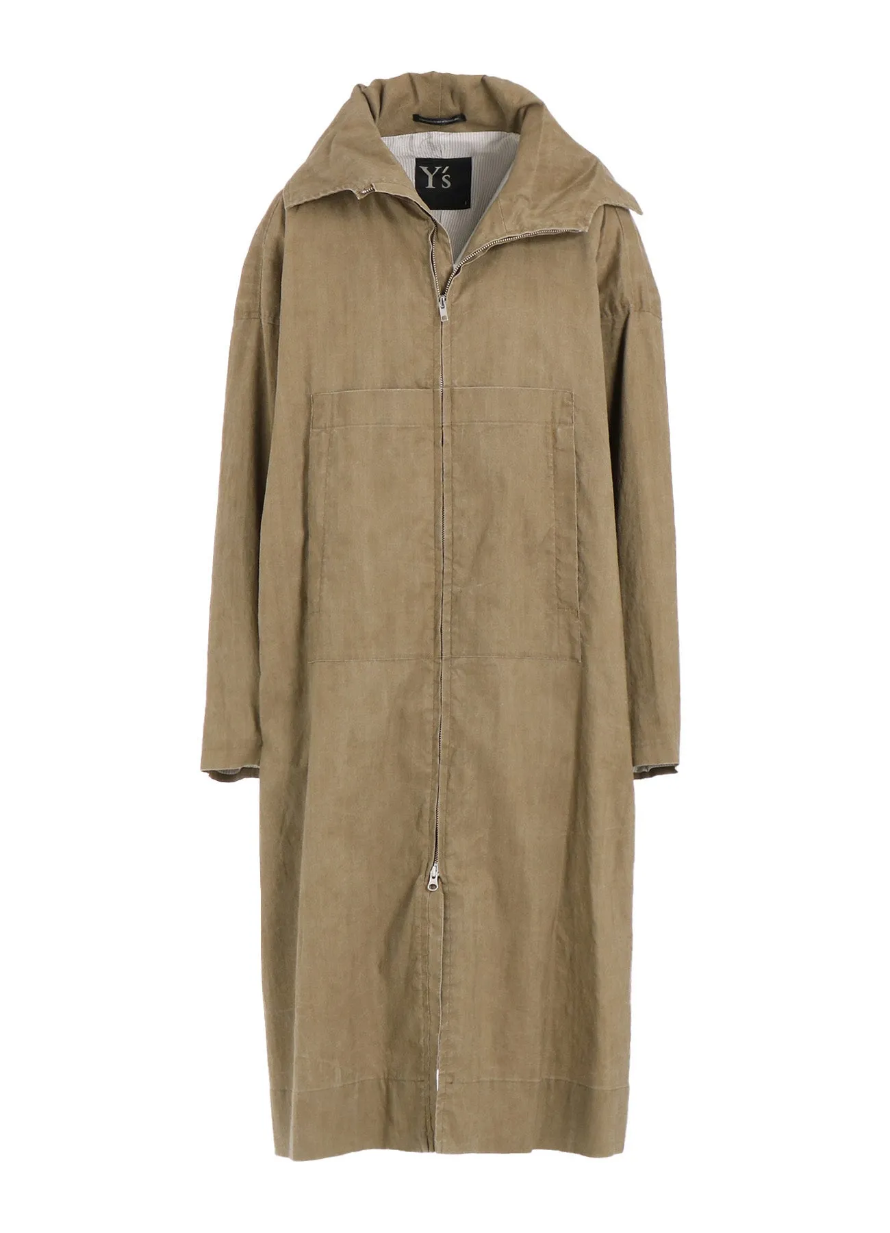 RAMIE/NYLON PIGMENT COATING BIG ANORAK COAT sold by Yohji Yamamoto product image thumbnail 2