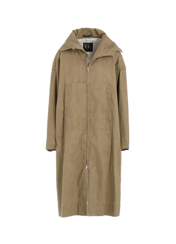 RAMIE/NYLON PIGMENT COATING BIG ANORAK COAT sold by Yohji Yamamoto