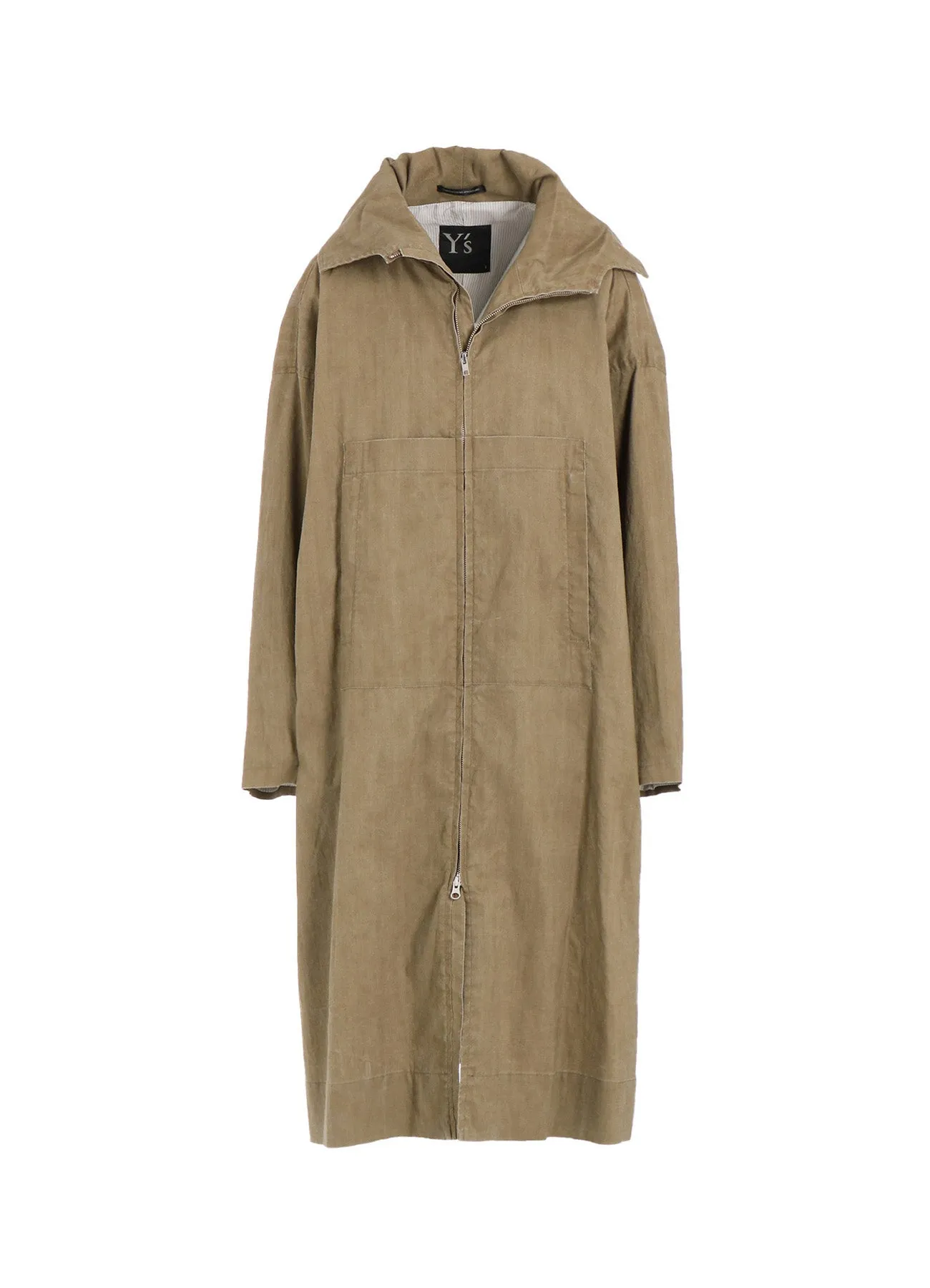 RAMIE/NYLON PIGMENT COATING BIG ANORAK COAT sold by Yohji Yamamoto