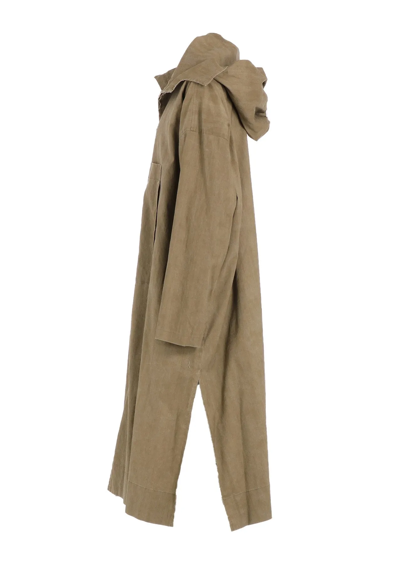 RAMIE/NYLON PIGMENT COATING BIG ANORAK COAT sold by Yohji Yamamoto product image thumbnail 3