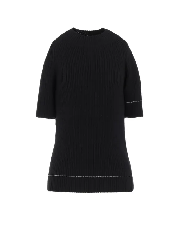 RIB STITCH TWISTED HALF SLEEVE RIB PULLOVER sold by Yohji Yamamoto