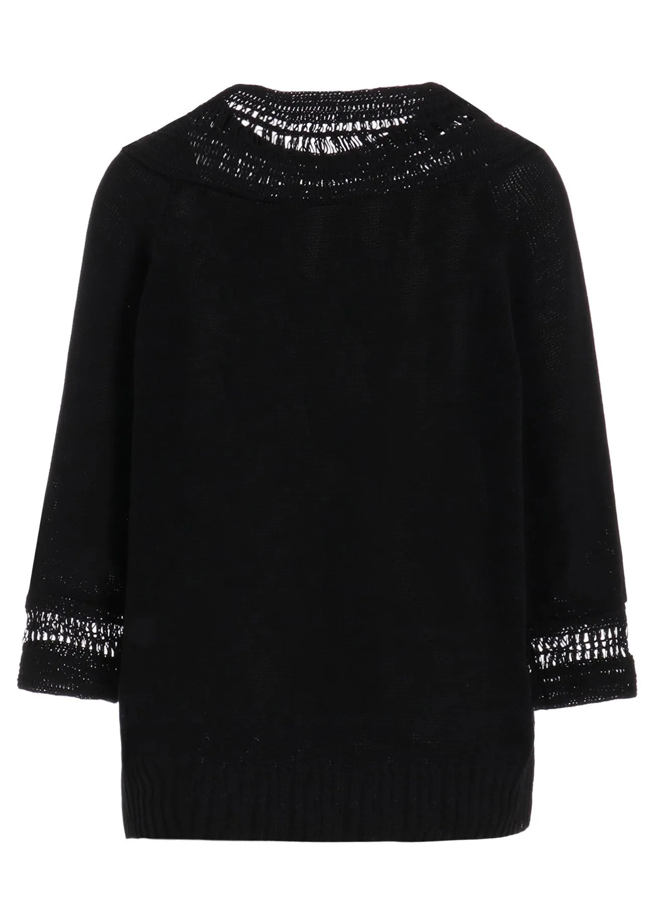 JERSEY+BROAD STITCH CROCHET HALF SLEEVE PULLOVER sold by Yohji Yamamoto product image thumbnail 2