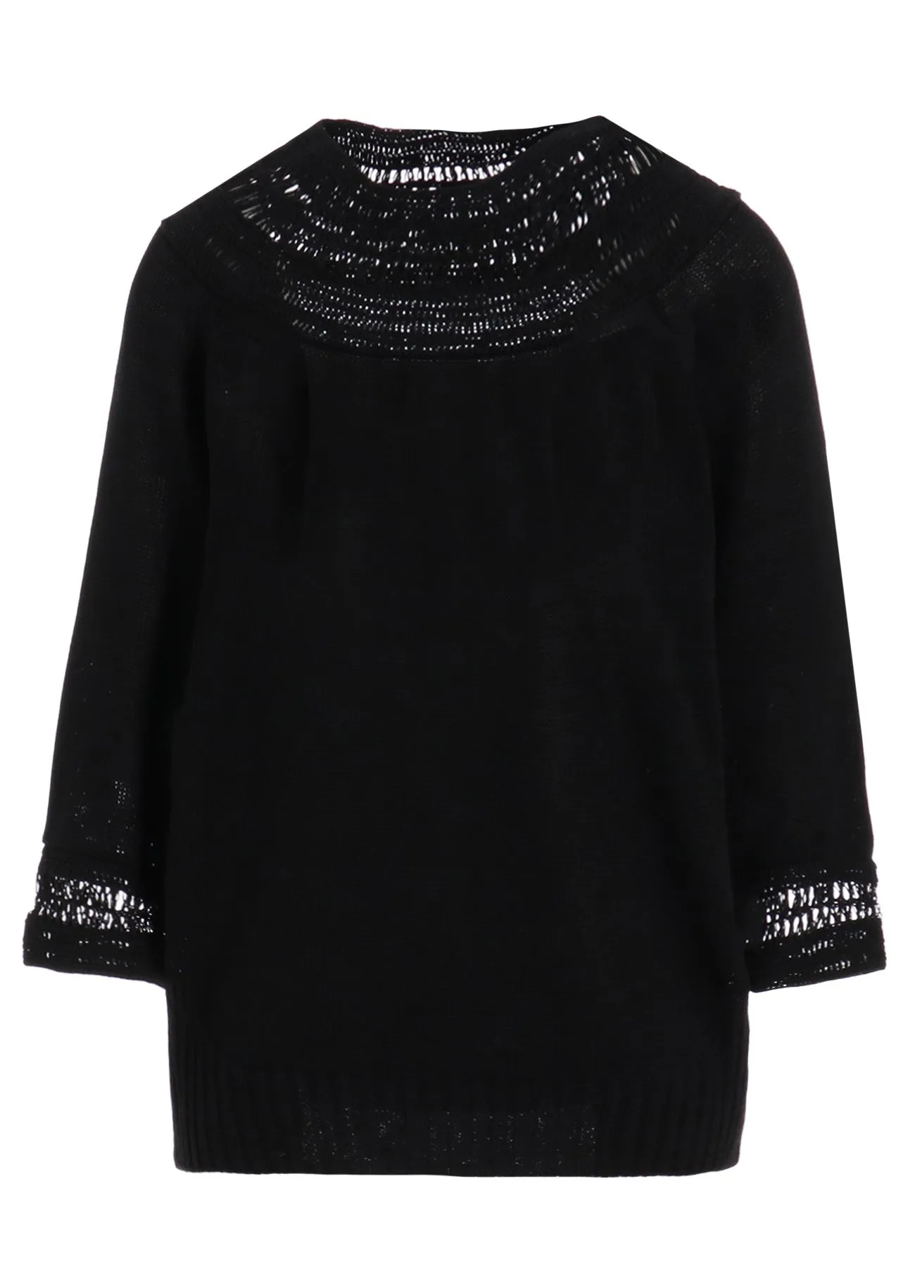 JERSEY+BROAD STITCH CROCHET HALF SLEEVE PULLOVER sold by Yohji Yamamoto product image thumbnail 3