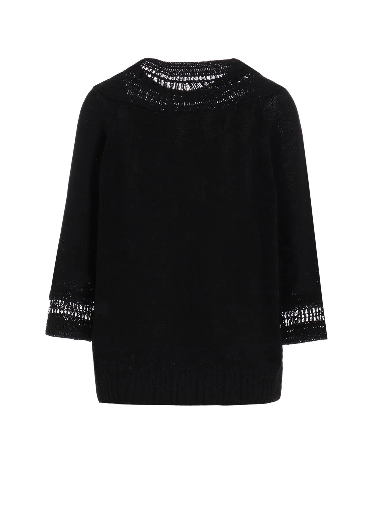 JERSEY+BROAD STITCH CROCHET HALF SLEEVE PULLOVER sold by Yohji Yamamoto