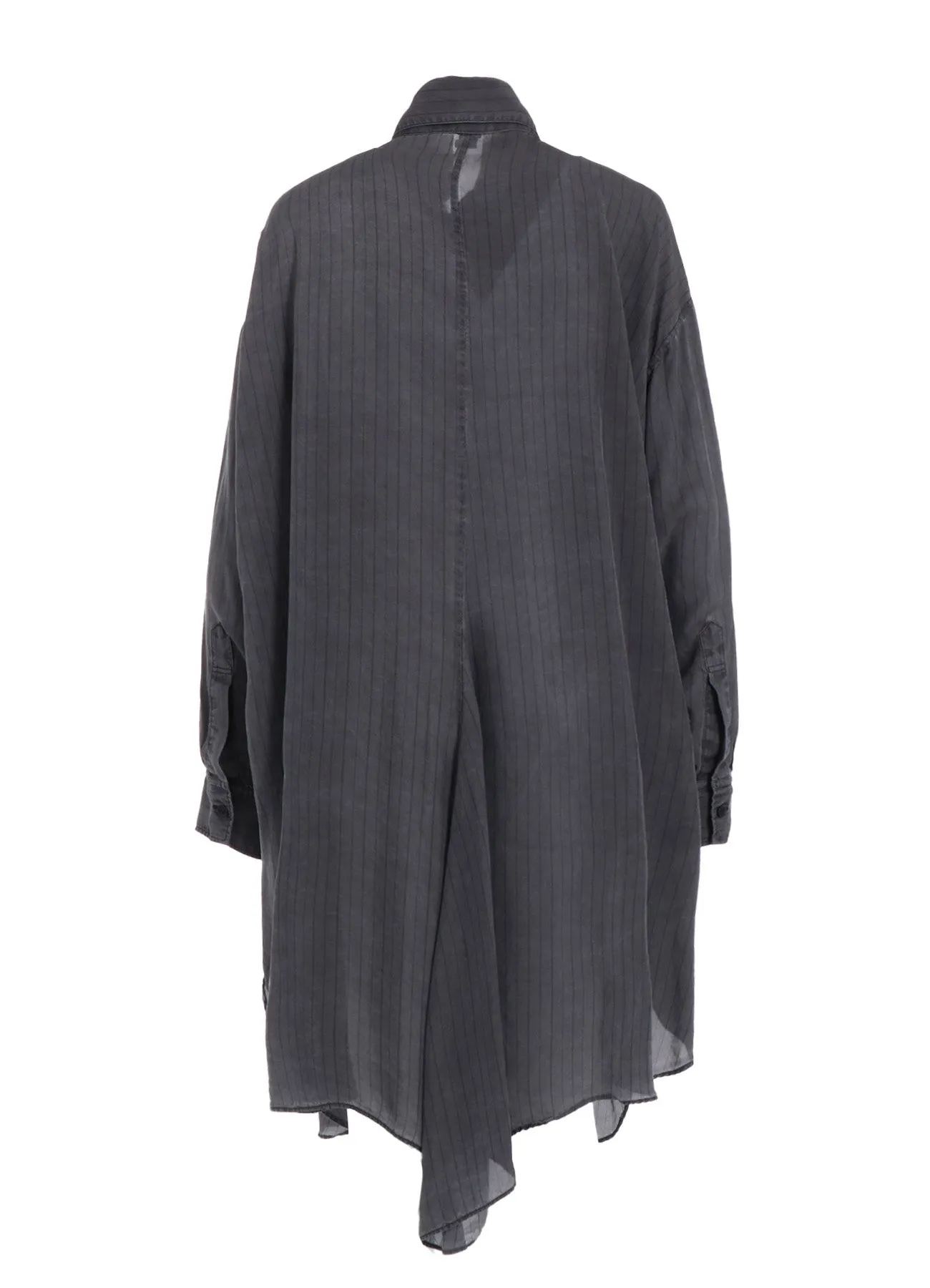 CUPRO STRIPE SHIRT DRESS WITH TIE sold by Yohji Yamamoto product image thumbnail 3