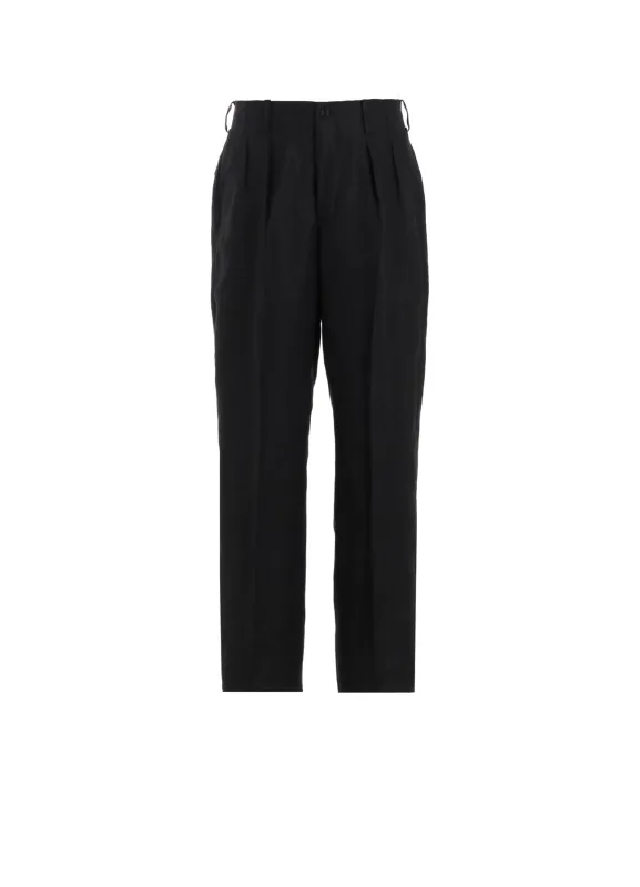 LINEN TWILL PANTS WITH 2-TUCKS sold by Yohji Yamamoto
