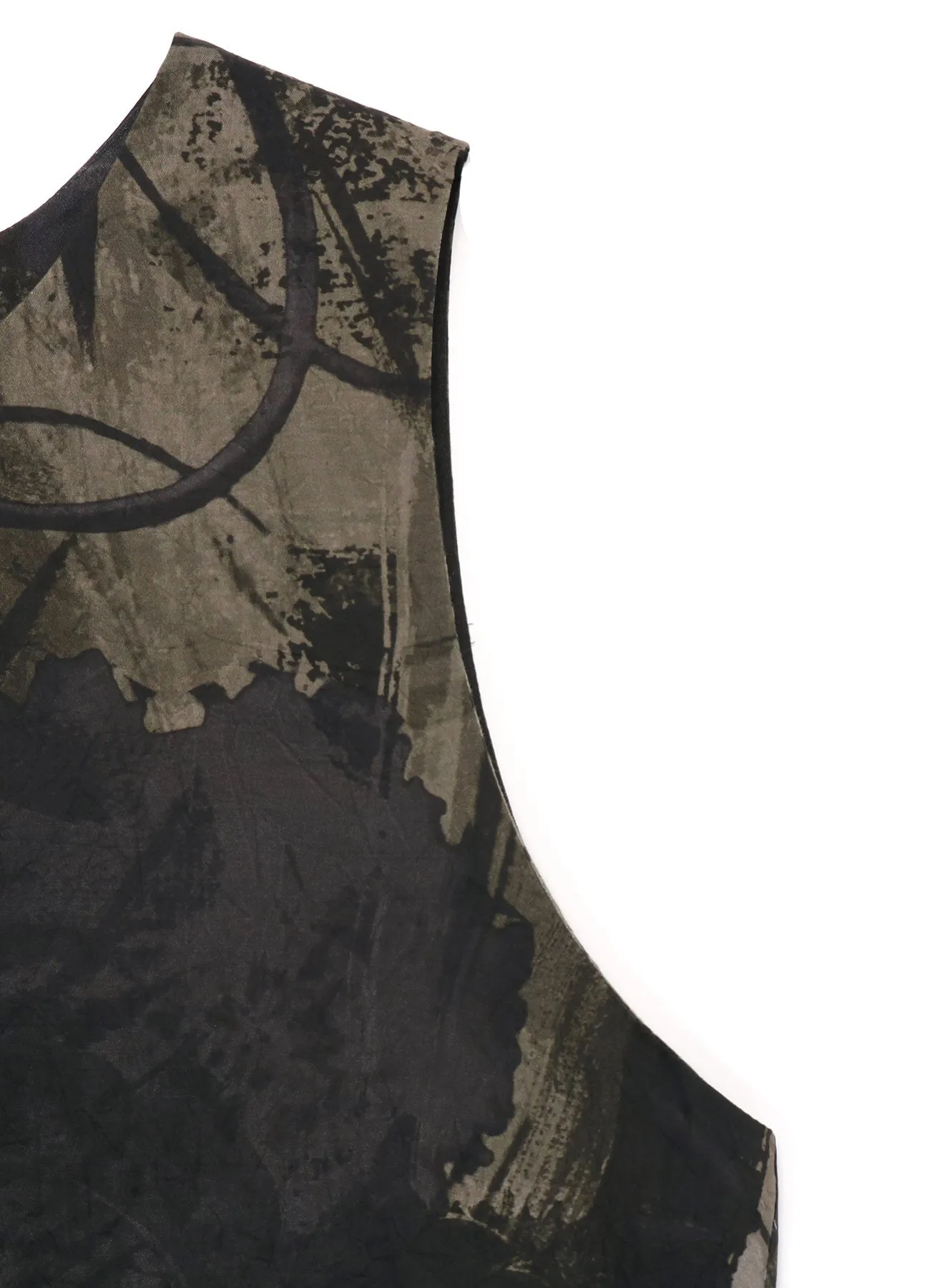 CUPRO TWILL ETHNIC FLOWER PRINT DRAPED BLOUSE sold by Yohji Yamamoto product image thumbnail 5