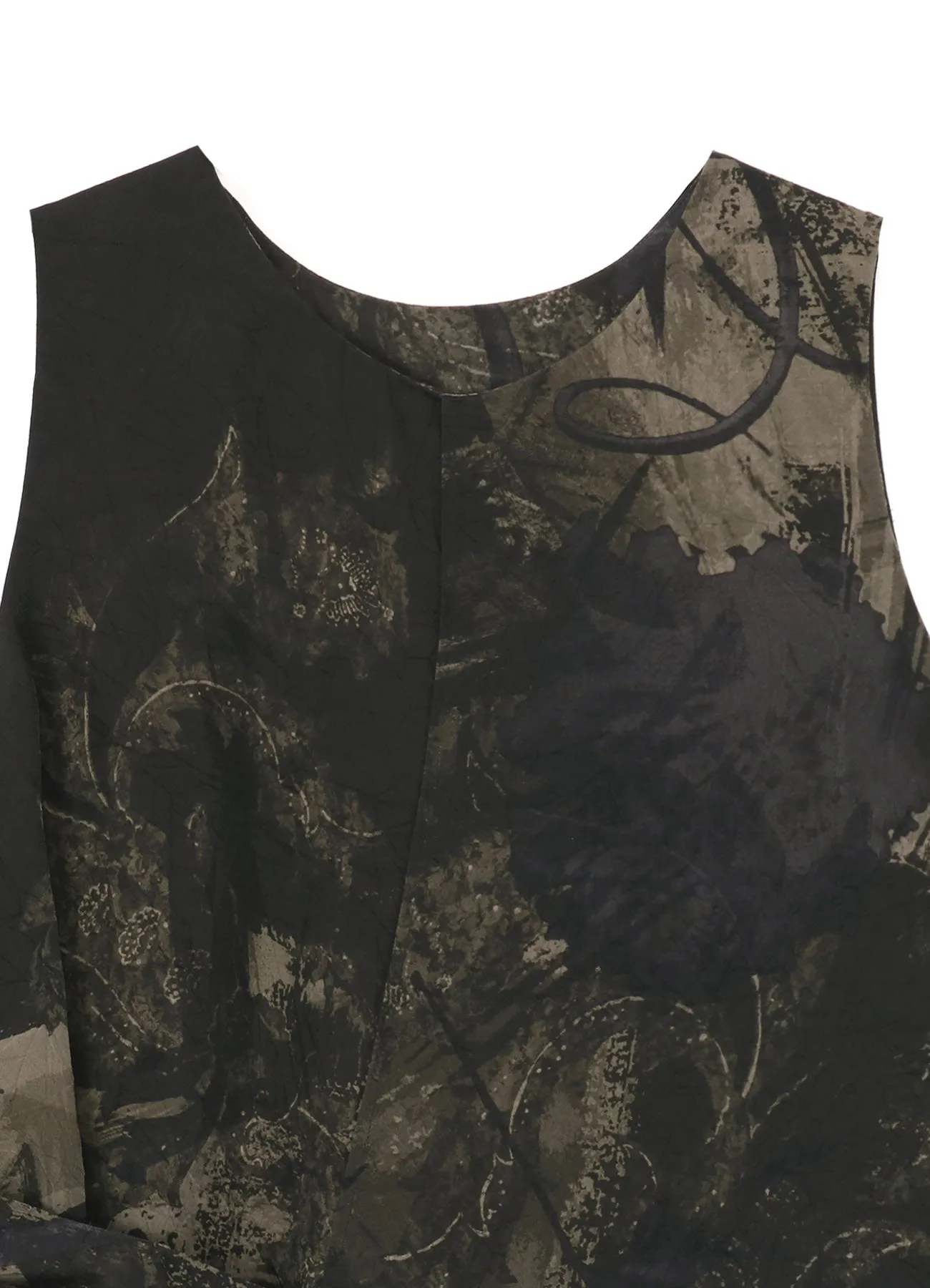 CUPRO TWILL ETHNIC FLOWER PRINT DRAPED BLOUSE sold by Yohji Yamamoto product image thumbnail 4