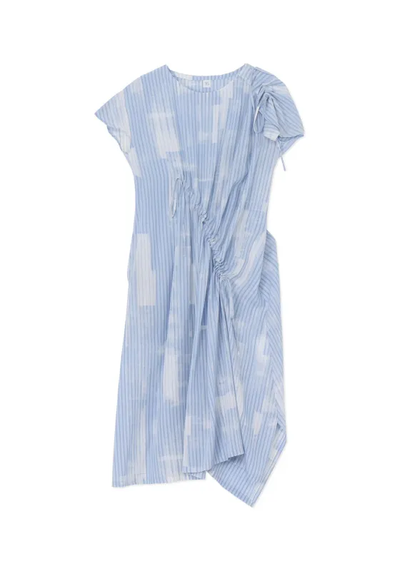 TYPEWRITER STRIPE SHIRRING DRESS sold by Yohji Yamamoto