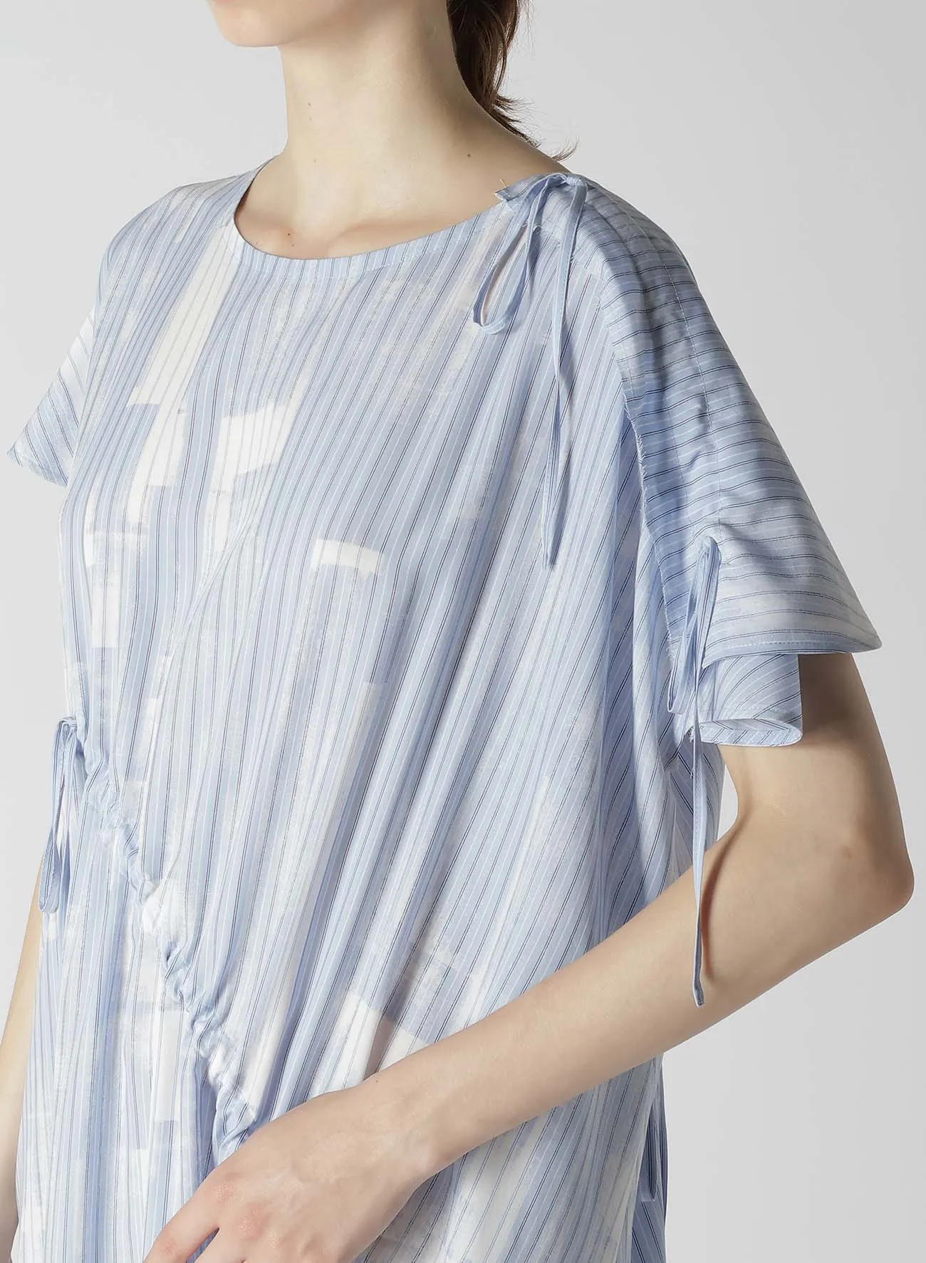 TYPEWRITER STRIPE SHIRRING DRESS sold by Yohji Yamamoto product image thumbnail 5