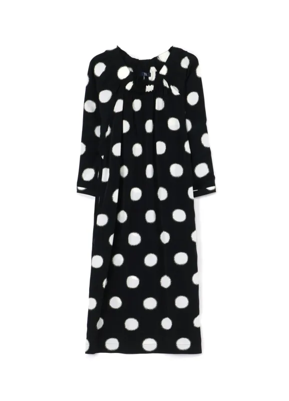 LARGE POLKA DOT CRAPE DE CHINE VOLUME DRESS sold by Yohji Yamamoto