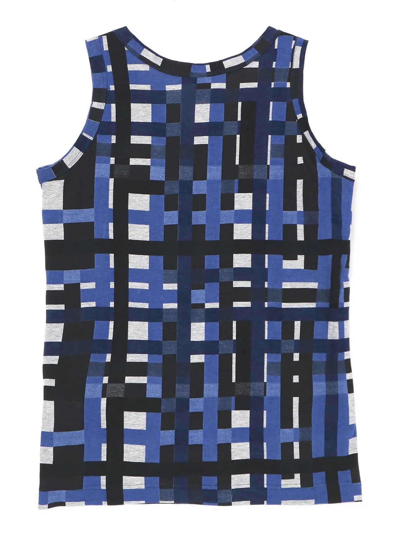 JERSEY PIGMENT CHECK PRINT TANKTOP sold by Yohji Yamamoto product image thumbnail 3