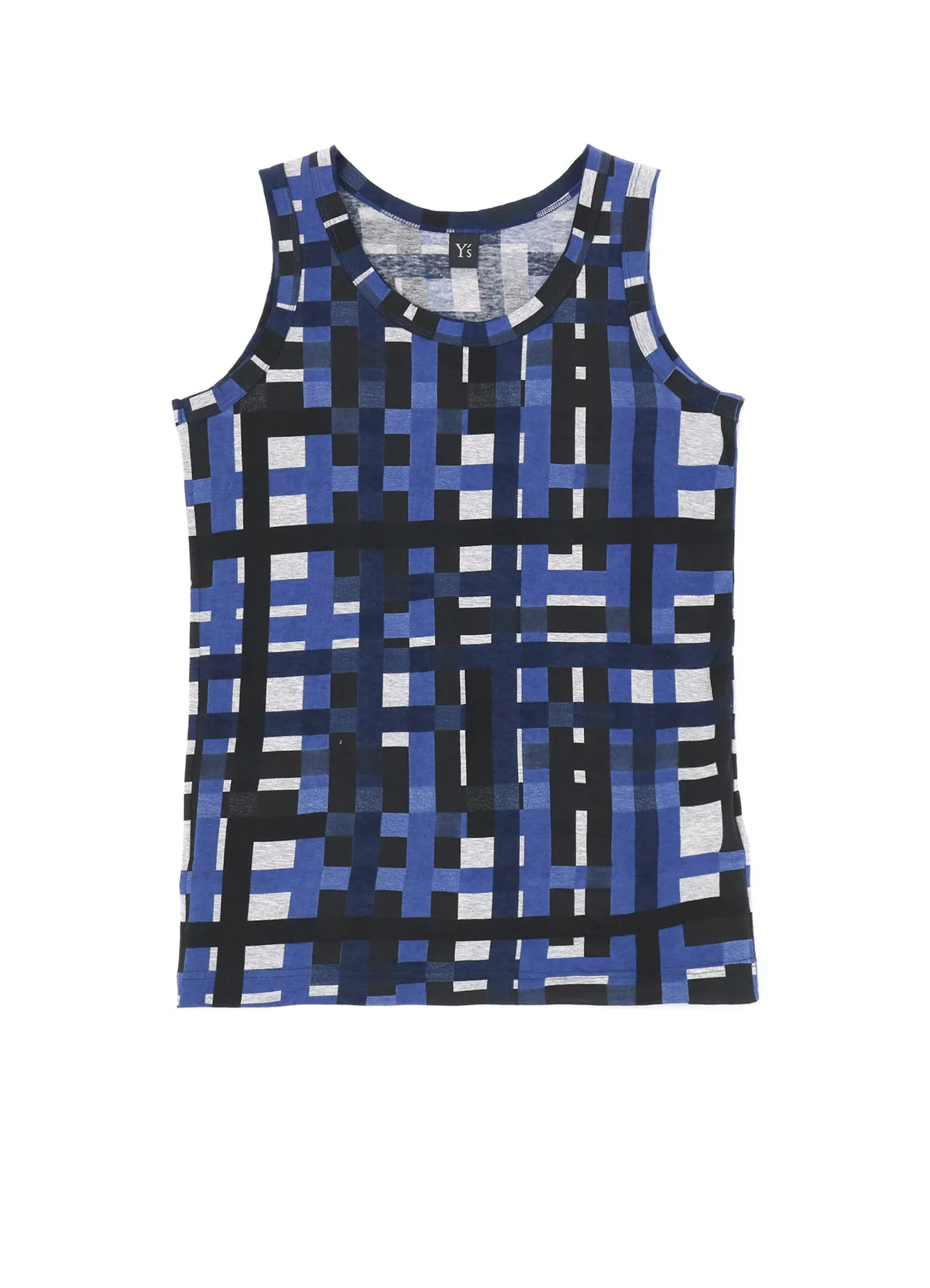 JERSEY PIGMENT CHECK PRINT TANKTOP sold by Yohji Yamamoto