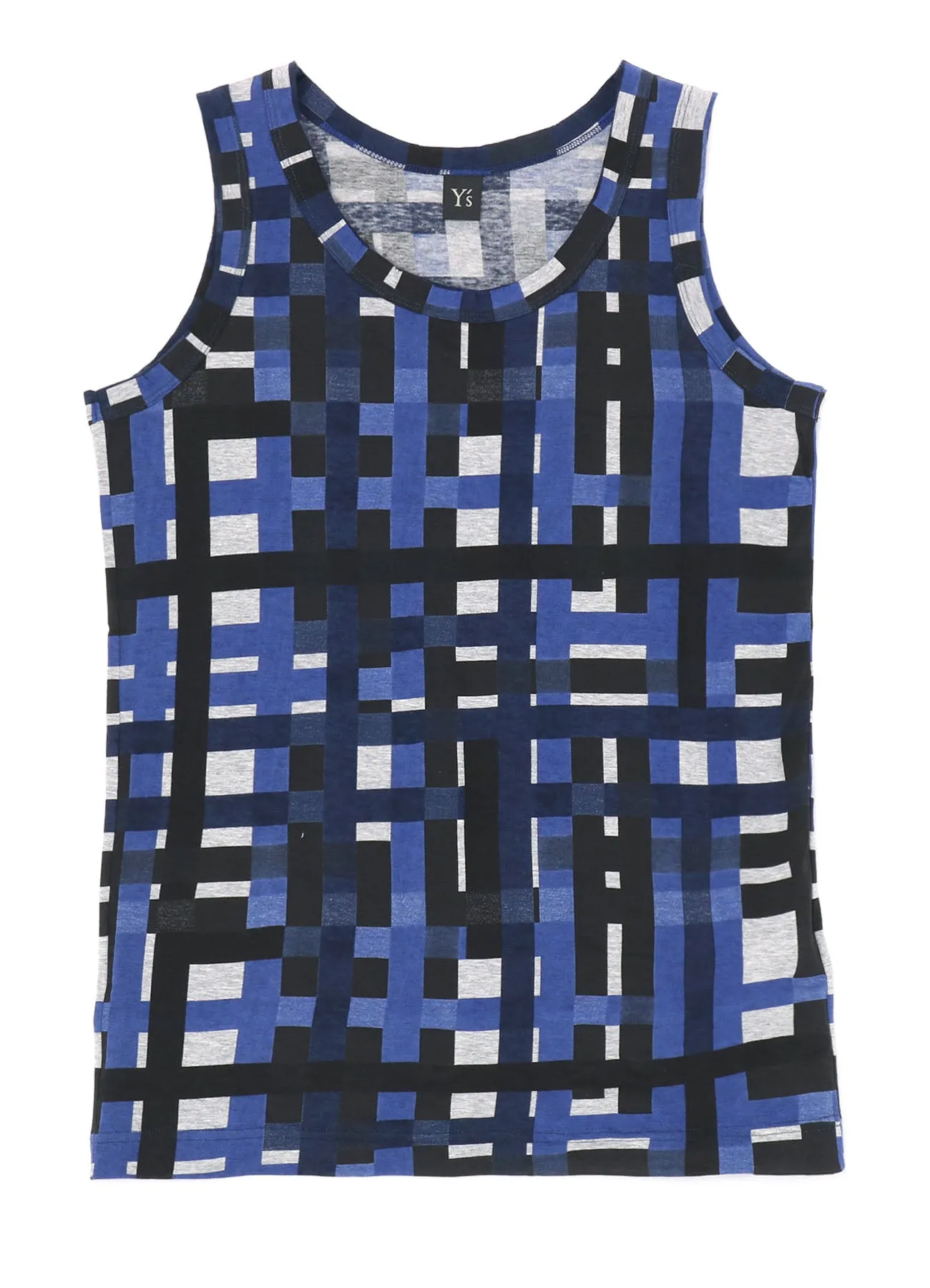 JERSEY PIGMENT CHECK PRINT TANKTOP sold by Yohji Yamamoto product image thumbnail 2