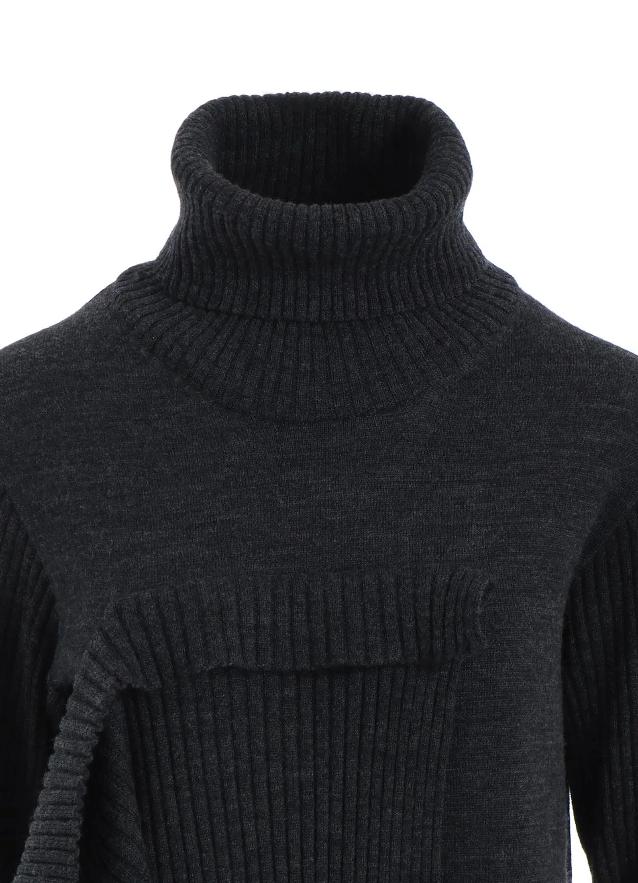 12G2P PLAIN RIB FRONT D CLOTH TURTLE NECK PO sold by Yohji Yamamoto product image thumbnail 5