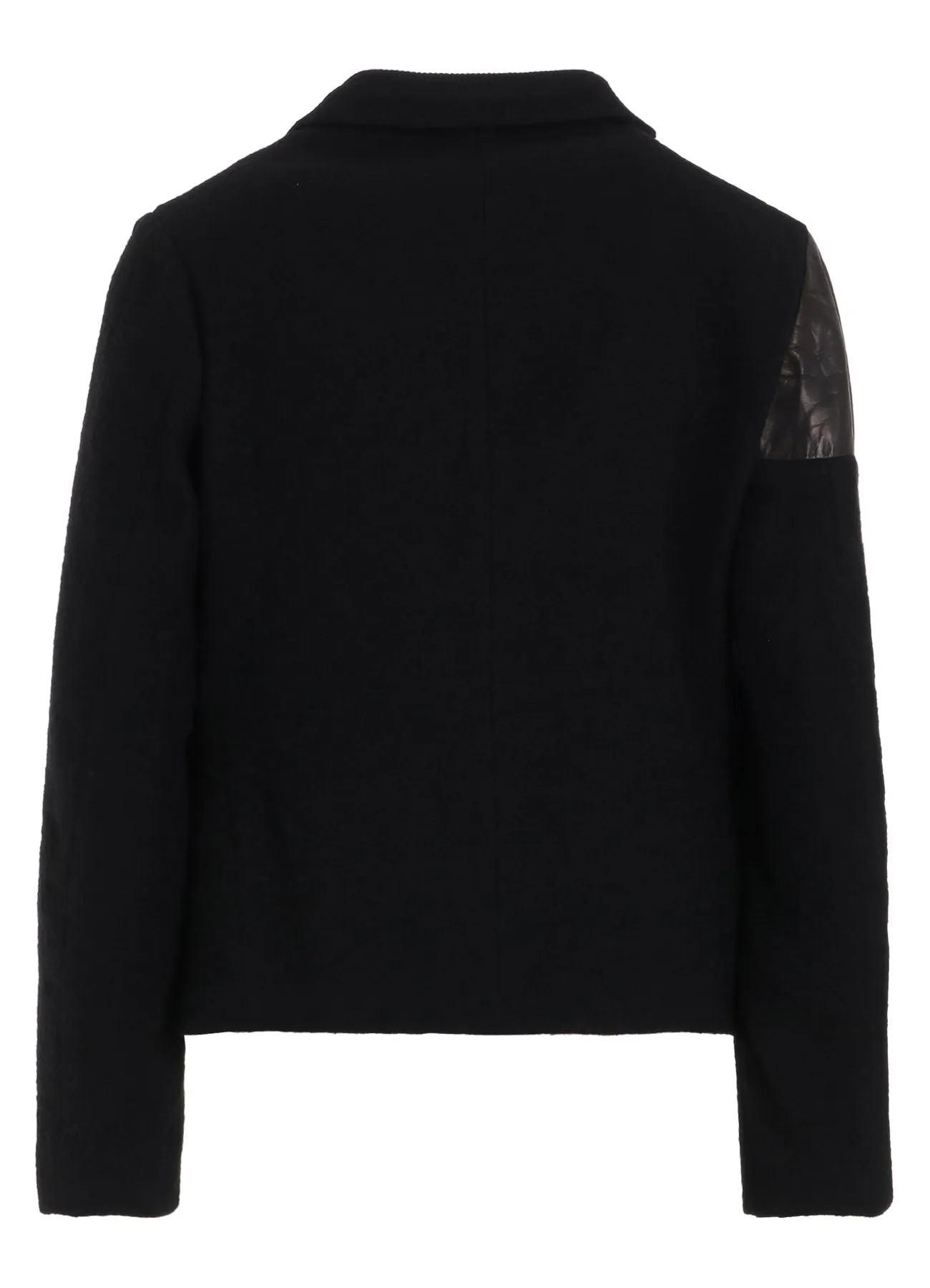 FLANNEL LEATHER SWITCH 3 BUTTONS JACKET sold by Yohji Yamamoto product image thumbnail 4