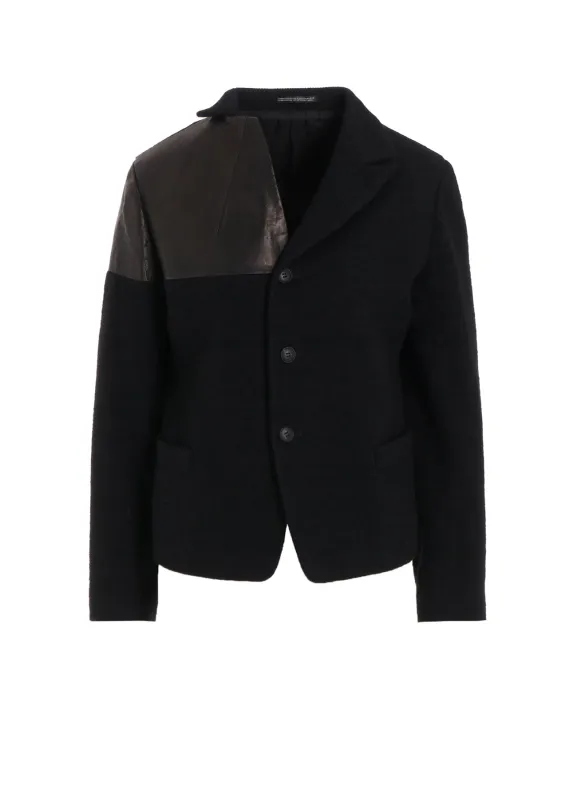 FLANNEL LEATHER SWITCH 3 BUTTONS JACKET sold by Yohji Yamamoto