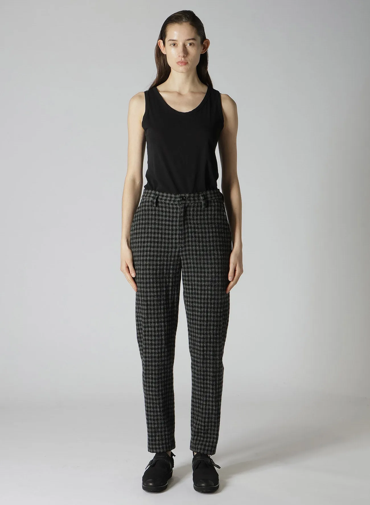 SMALL HOUNDSTOOTH BASIC SLIM PANTS A sold by Yohji Yamamoto product image thumbnail 3