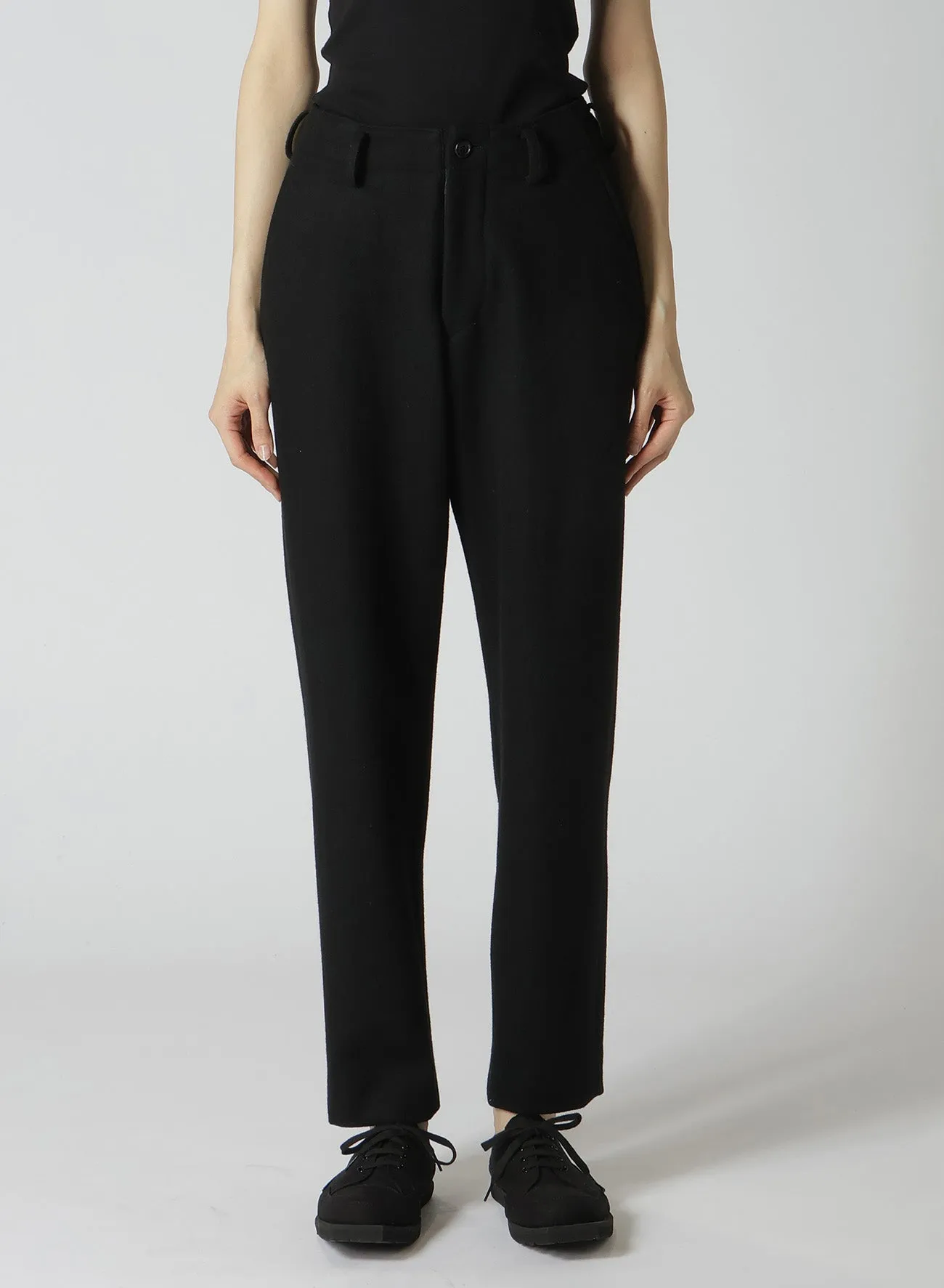 SUN DRYING SUPER100 MELTON BASIC PANTS A sold by Yohji Yamamoto product image thumbnail 2