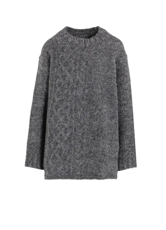 CABLE KNIT ROUND NECK CABLE KNIT PO sold by Yohji Yamamoto