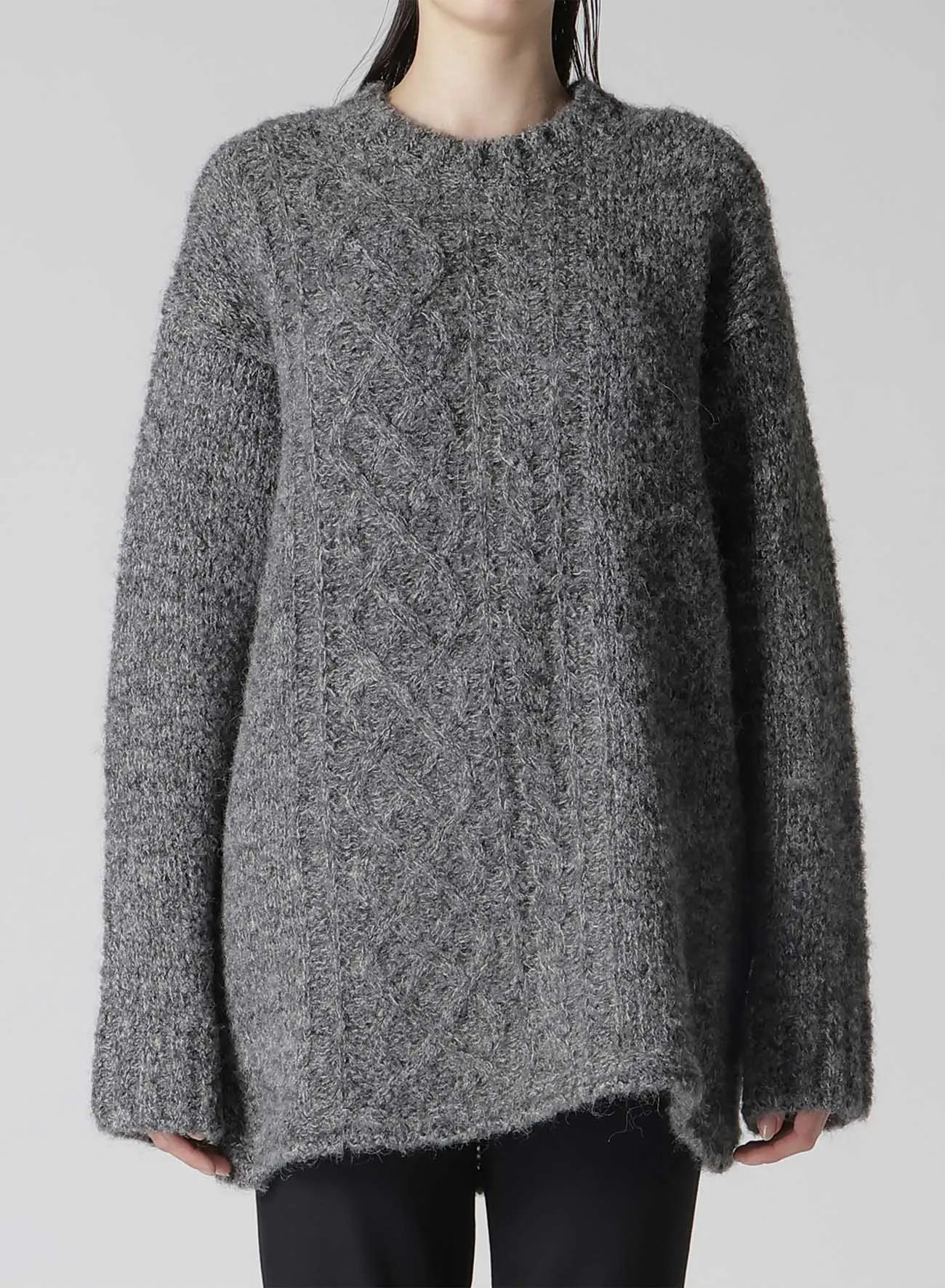 CABLE KNIT ROUND NECK CABLE KNIT PO sold by Yohji Yamamoto product image thumbnail 2