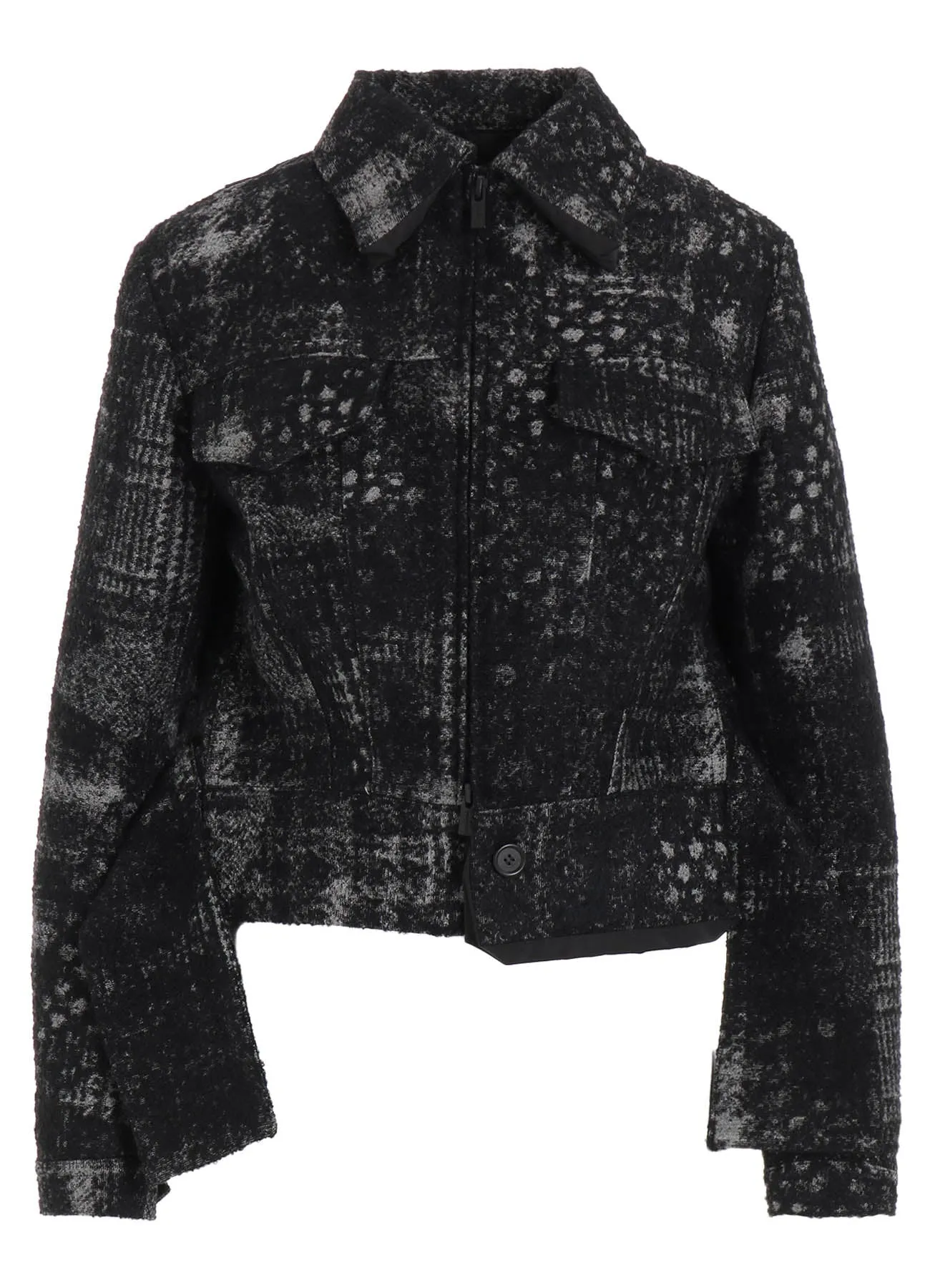 CHECK JACQUARD BOX SHORT JACKET sold by Yohji Yamamoto product image thumbnail 2