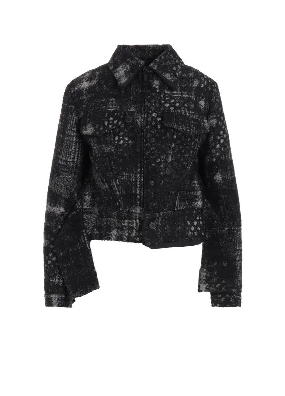 CHECK JACQUARD BOX SHORT JACKET sold by Yohji Yamamoto