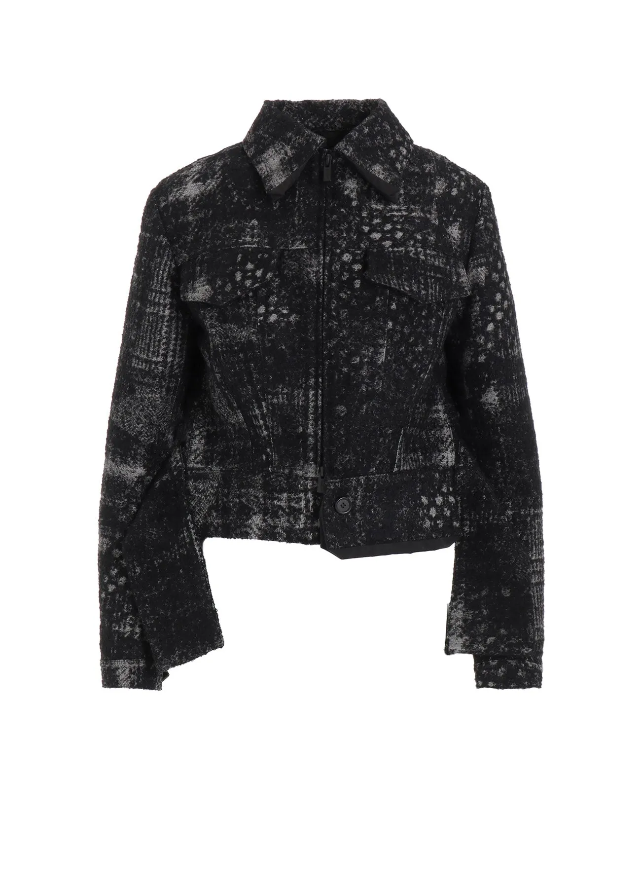 CHECK JACQUARD BOX SHORT JACKET sold by Yohji Yamamoto